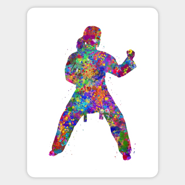 Taekwondo watercolor Magnet by Yahya Art